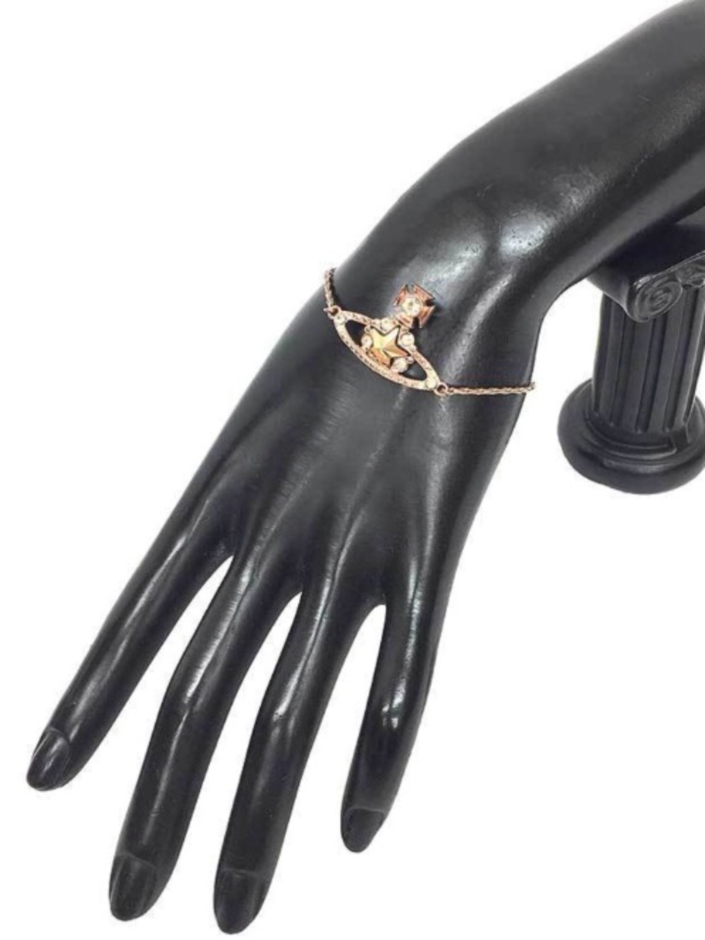 Vivienne Westwood Rose Gold Tone Crystal Orb Bracelet NIB 6.75” long - Picture 5 of 5